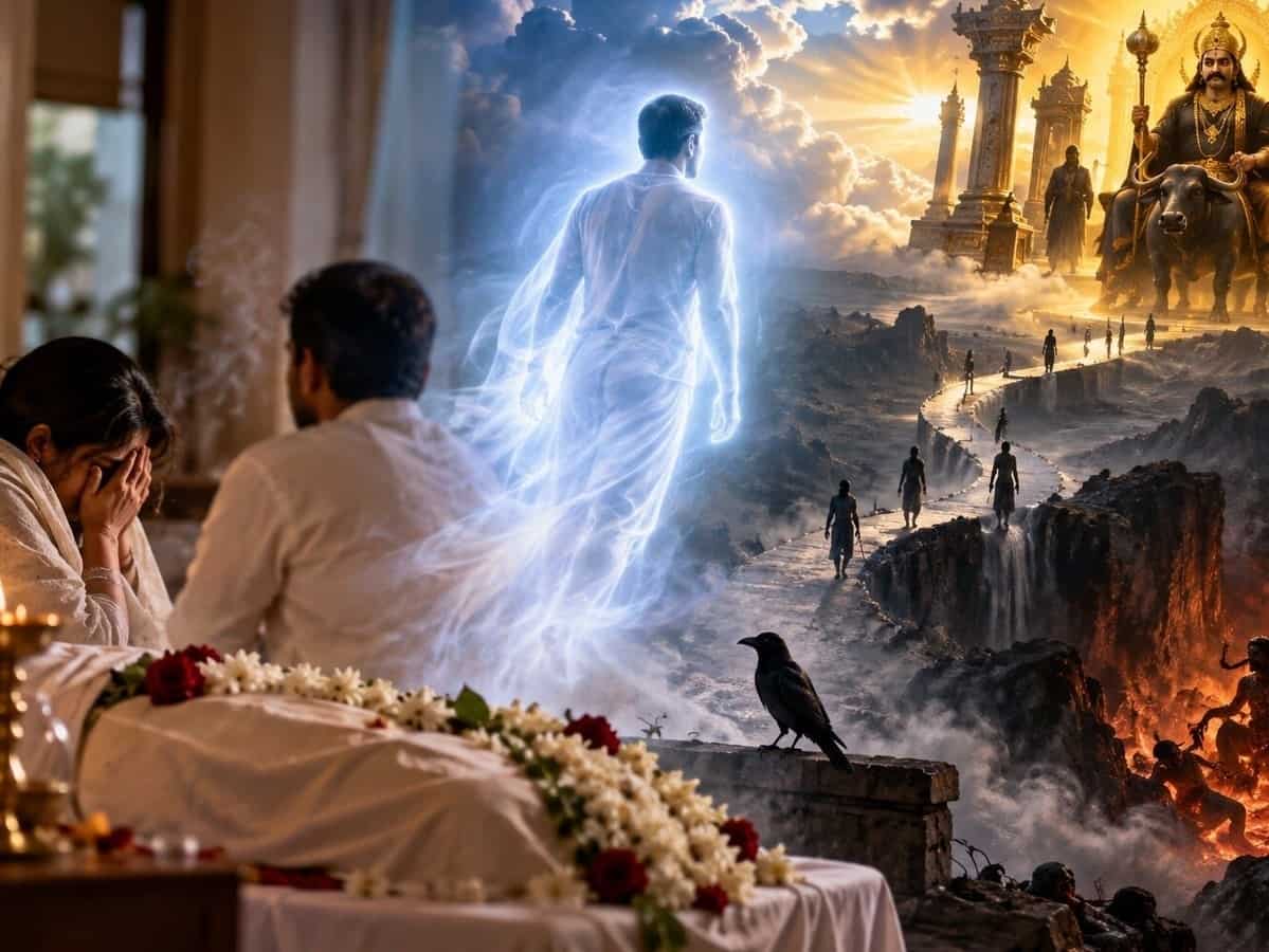 गरुड़ पुराण: मृत्यु के बाद कितने दिनों तक घर के आसपास भटकती है आत्मा? जानें क्या कहती है सनातन मान्यता